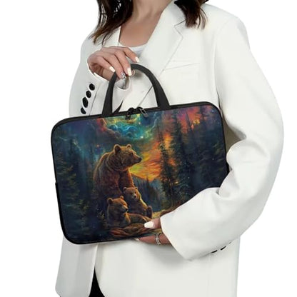 Computer Shoulder Bags for Laptops Laptop Briefcases Casual Business Briefcase - color: Bear Print, size: 10inch