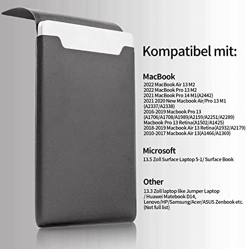 Compatible with Apple 14/13.3 inch Laptop Sleeve, Padded Case, Portable, Compatible with 2022 Pro/2015 Pro/Air (Dark Gray) - color: Dark gray