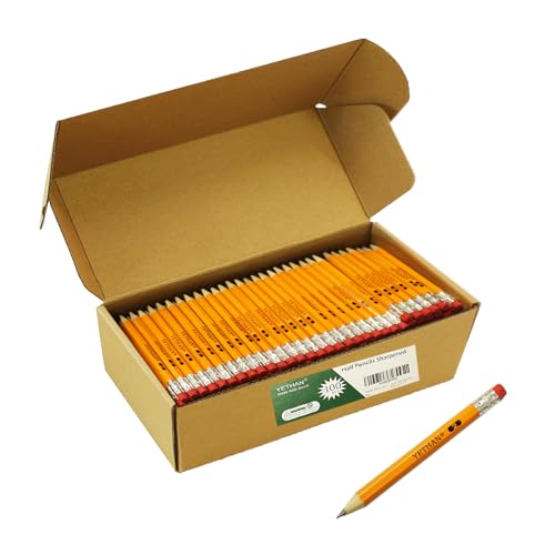 400 Count Golf Pencils with Eraser Tops, 4" Half Pencils Pre-Sharpened, #2 HB Hexagon Mini Pencil Bulk for Classroom, Office, Home, Casino