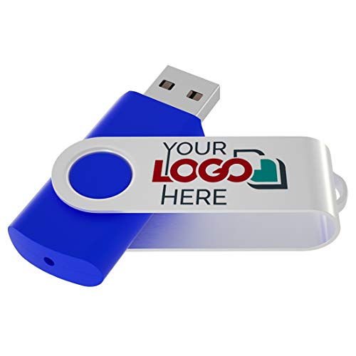 Custom Swivel USB Flash Drive 8GB Promotional Product Personalized with Your Logo - Bulk USB 2.0 - Customizable 50 Pack - size: 8GB