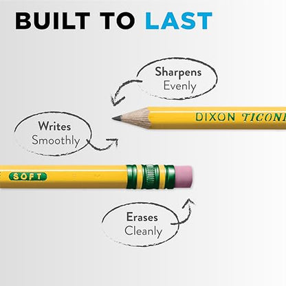 Ticonderoga Wood-Cased Pencils, Unsharpened, #2.5 F Medium, Yellow, 12 Count - size: 12 Count (Pack of 1), style: #2.5 Medium