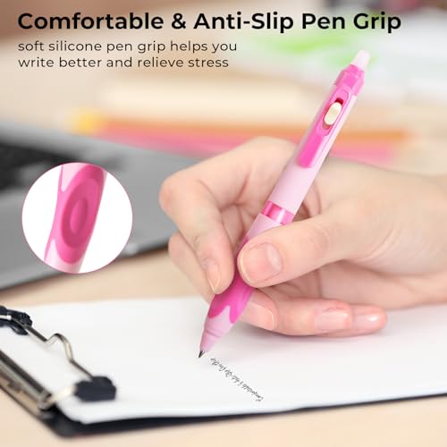 M&G 6 PCS Erasable Pens, 0.5mm Black Ink Erasable Gel Pens, Fine Point Retractable Pens Make Mistakes Disappear, Premium Comfort Grip Note Taking and Crossword Puzzles - color: black ink
