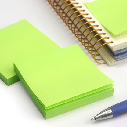 Sticky Notes 3x3 Self-Stick Notes Pads with 6 Bright Colors, Easy to Post for Office, Shool, Home, 6 Pads/Pack, 100 Sheets/Pad(Green) - color: Green