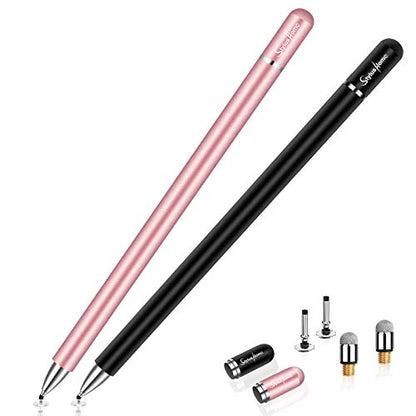 Stylus for iPad (2 Pcs), StylusHome Magnetic Disc Universal Stylus Pens Touch Screens for Apple/iPhone/Ipad pro/Mini/Air/Android/Microsoft/Surface All Capacitive Touch Screens - Black/Rose Gold - color: Black,Rose Gold