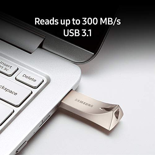 SAMSUNG BAR Plus 64GB - 300MB/s USB 3.1 Flash Drive Titan Gray (MUF-64BE4/AM) - color: Gray, style: 64 GB