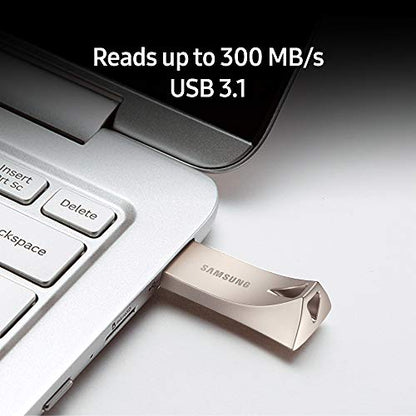 SAMSUNG BAR Plus 64GB - 300MB/s USB 3.1 Flash Drive Champagne Silver (MUF-64BE3/AM) - color: Silver, style: 64 GB