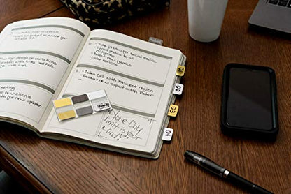 Post-it Tabs, Assorted Muted Metallic Colors, 60 Tabs/Pack, 1 in x 1.5 in (686-FLMM)