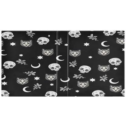 Gothic Moon Skull Cat 3-Ring Binder,1.5 Inch D-Ring Organizer Folder Clipboard Binder for Work Office School - color: Coloe5