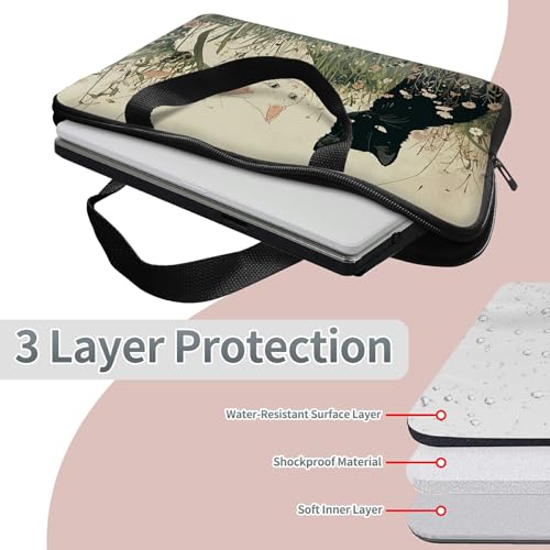 Universal Laptop Sleeve Tablet Case 12 inch, Black and White Cats Slim Carrying Case Durable Handbag Travel Laptop Bag for Surface Pro 9 8 7/Laptop Go 2 3, MacBook Air 11/12 - color: Black and White Cats, size: 12 inch