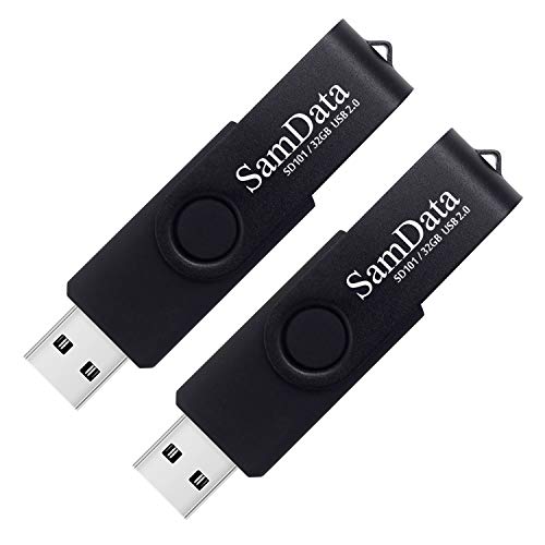 SamData 32GB USB Flash Drives 2 Pack 32GB Thumb Drives Memory Stick Jump Drive with LED Light for Storage and Backup (2 Pack Black) - color: Black 32GB*2, size: 32GB