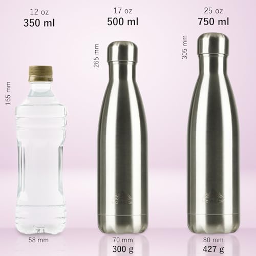 Mont-Clair Stainless Steel Water Bottle, Vacuum insulated - BPA Free, 12h Hot & 24h Cold Drinks, Metal Water Bottle 17 oz Leakproof, Ideal for Adult, Kids, Running - Gradient - Cyan & Pink - color: Gradient - Cyan & Pink, style: 17 Ounces