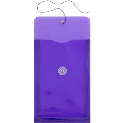 JAM PAPER Plastic Envelopes with Button & String Tie Closure - 6 1/4 x 9 1/4 - Purple - 12/Pack - color: Purple, size: 6 x 9