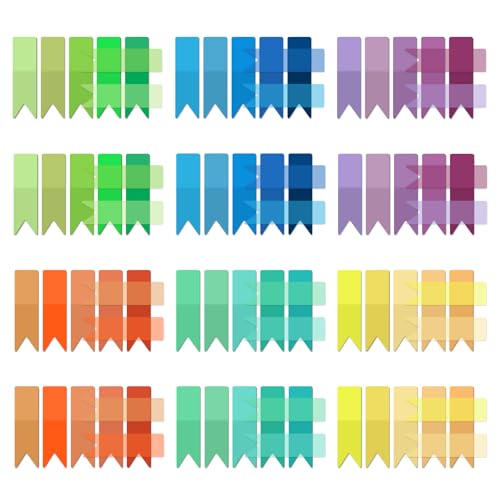 Temiary 1200 Pcs Transparent Sticky Index Tabs for Bible Study, Multicolor | Translucent Page Markers Gradient Arrow Flag Tab for Bookmarks Bible Annotating, Tabs Notebook School Supplies - color: Multicolored