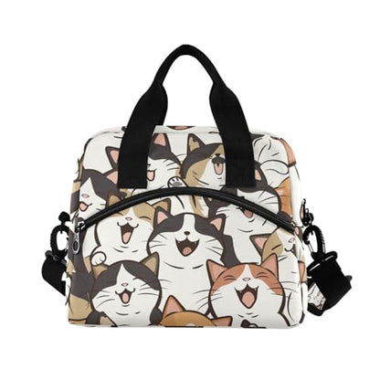 ALAZA Funny Cats Insulated Lunch Bag Women Men Portable Reusable Cooler Lunch Tote Bag for Work Office Picnic College - color: Multi 17