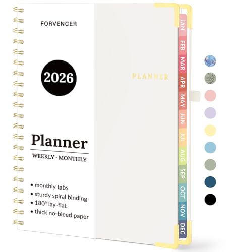 2026 Planner, Forvencer Calendar Planner Weekly and Monthly, Jan 2026-Dec 2026, 8.5" X 11", Hardcover Agenda Book, Daily Journal Organizer with Inner Pocket, Notebook for Office School, A4, Off-white - color: Off-white, size: 8.5" x 11" (Jan 2026 - Dec 20