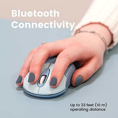 Perixx PERIMICE-802BL Wireless Bluetooth Mouse - Portable Design - Compatible with Windows, iOS, and Android PC, Laptop, Tablet, and Smartphone - Blue (12142) - color: Blue, size: Pack of 1