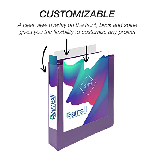 Samsill Durable 1.5 inch 3 Ring Binder, D Ring Binder, 100% Recycled Chipboard, Purple - color: Purple, size: 1 Pack, style: 1.5 Inch