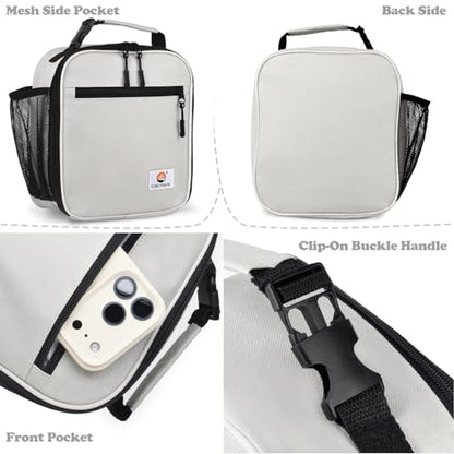 CaCTOUR Lunch Box Kids,Premium Insulated Lunch Bag for Girls Boys,Soft Bag Mini Cooler Back to School Thermal Reusable Lunch Bag for Work School Picnic (Gray) - color: B-Gray