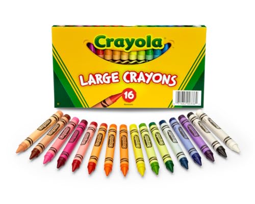 Binney & Smith Crayola(R) Large Crayon Set, Lift-Lid Box, Assorted Colors, Box Of 16