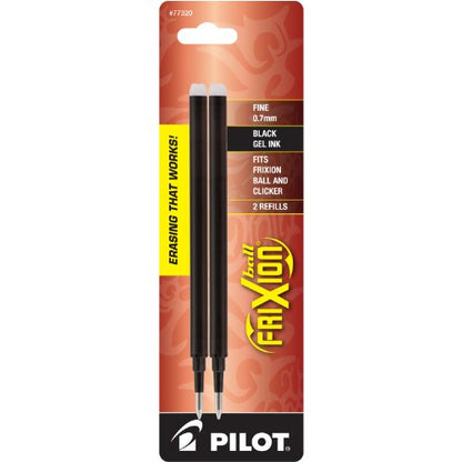 PILOT FriXion Gel Ink Refills for Erasable Pens, Fine Point, Black Ink, 2-Pack (77320)