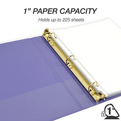 Samsill Durable 1 inch 3 Ring Binder, 100% Recycled Chipboard, Lilac - color: Lilac, size: 1 Pack, style: 1 Inch