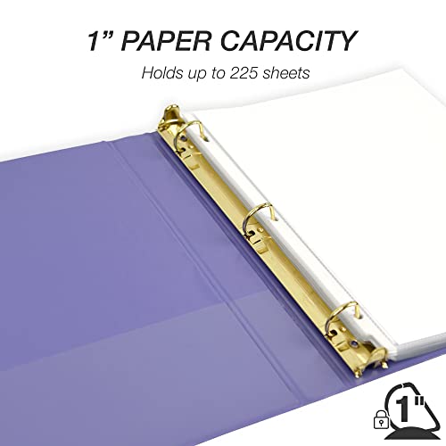 Samsill Durable 1 inch 3 Ring Binder, 100% Recycled Chipboard, Lilac - color: Lilac, size: 1 Pack, style: 1 Inch
