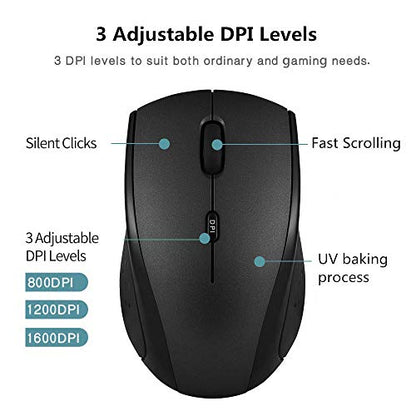 Type-C ＆ USB-A Wireless Mouse Gaming 2.4G Silent Ergonomic 3 DPI