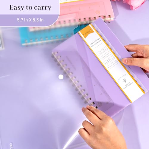 Yoment Spiral Notebook College Ruled A5 Spiral Bound Journal 160 Pages Thick Paper Plastic Hardcover Spiral Notebook 5x7 Wire Bound Notebooks for Note Taking School Office Supplies, Purple - color: Purple, style: C - Line - A5