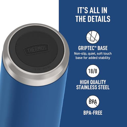 THERMOS ICON SERIES Water Bottle with Spout - 18 Ounce, Navy - Stainless Steel Vacuum Insulated Water Bottle with Lid (Pack of 4) - color: Navy, size: 18 Ounces (Pack of 4)