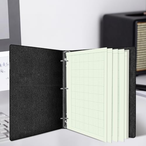 Yaridar Engineering Notebooks - 50 Sheets/100 Pages Graph Paper, 5 x 5 Graph Rule on Back, 3-Hole Engineering Computation Pad, 100 Gsm Green Tint Paper, 8-1/2" x 11" - size: 1-Pack, style: 3-Hole