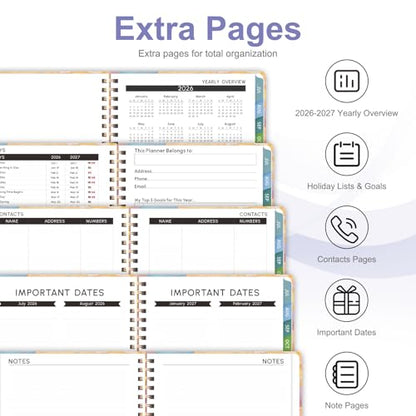 Planner 2026-2027, Weekly and Monthly Academic Year Calendar Planner, July 2026 - June 2027, Daily Agenda Book for Office School Supplies, Letter Size(8.5'' x 11'') - color: 2607-Dolphin, size: 8.5"x11"(Jul 2026-Jun 2027)