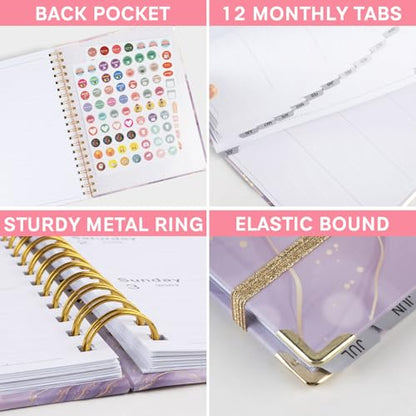 Planner 2026-2027, Weekly and Monthly Academic Planner, Jul 2026 - Jul 2027, 8.5"x11" Large Hardcover Daily Planner Calendar with Tabs for Women, Year Planning Agenda for Teacher and Student (Marble pattern) - color: Marble pattern