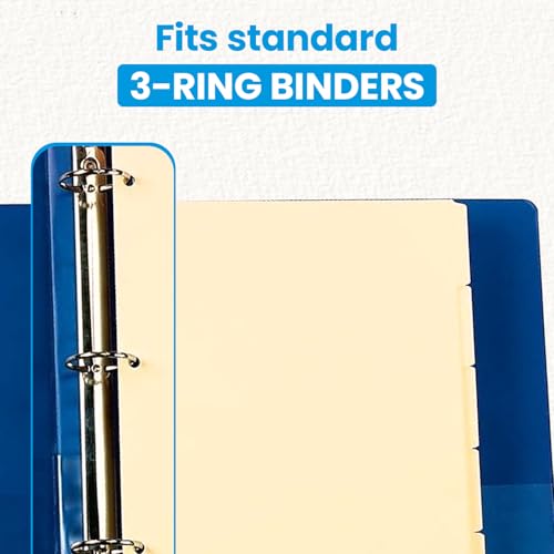 Oxford Manila Index Dividers - Durable 3 Ring Binder Dividers with 5 Tabs 1/5 Cut - Made from 10% Recycled Fiber - Ideal for Organizing Office, School, and Home Documents - Letter Size - 250 Count - size: 250 Count (Pack of 1)