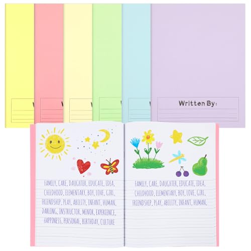 Henoyso 6 Pcs 9.8″ X 7.5″ Primary Composition Notebook K-2 Primary Journal, Notebook for Kids Supplies, Bulk Blank Writing Book for Kid to Write Draw Journal 60 Page (Pastel Color) - color: Pastel Color, size: 9.8″ X 7.5″
