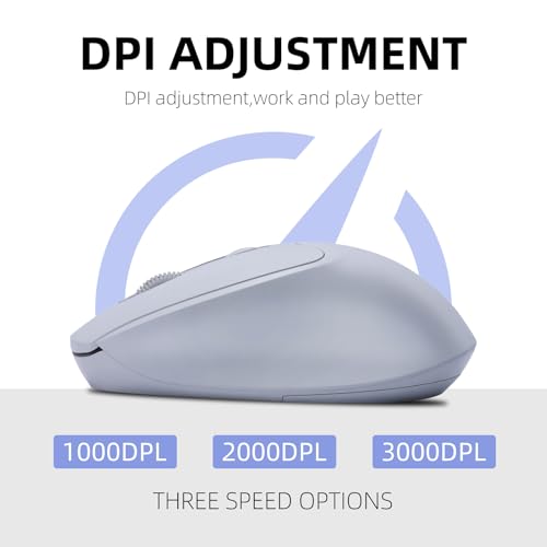 K06A Wireless Mouse,Bluetooth 5.1/5.0 + USB with USB Mini Receiver,Rechargeable Silent,Wireless BluetoothMouse 1000-1200-1600 DPI,5-Programmable Buttons,Compatible with PC,Mac, Laptop,Chromebook-Grey