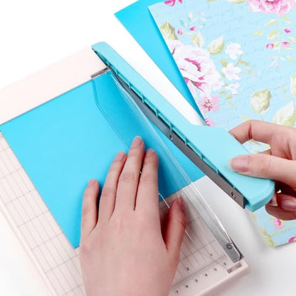 Briartw Professional 9" Guillotine Paper Trimmer & Craft Cutter - Precision Blade for Paper,Photos,Cardstock,Fabric,Leather with Self-Sharpening Blade, Inch/Cm Grid, Portable Paper Cutter for Crafting - color: Large (6.25"x9")