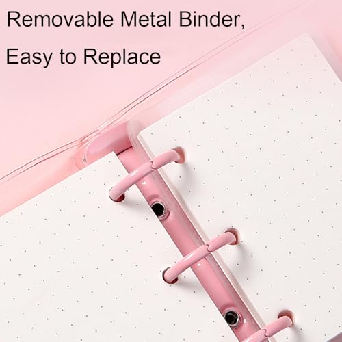 2PCS Mini School Supplies Mini 3 Ring Binder, Translucent PVC Mini Binder for Class Notes(Blue) - color: Blue