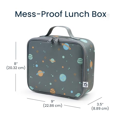 Tiny Twinkle Insulated Lunch Box for Girls and Boys | Durable and Reusable for School & Travel | Ages 3 and Up | Waterproof and Easy to Clean | PFAs and BPA Free（Space） - color: Space