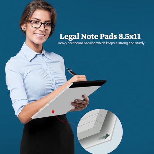 White Legal Pads 8.5 x 11 Notepads, 12 Pack Writing Paper Note Pads 8.5x11, Micro Perforated Wide Ruled Lined Writing Pads 30 Sheets for Home Office School Work, Legal Notepads Double-Side Printed Per Pad - color: White- 12