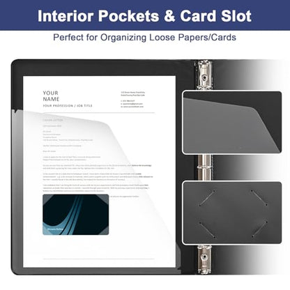 0.5-1-Inch 3-Ring-Binder with Pockets, Basic Binders 1-inch View Round Binders Holds US Letter Size 8.5'' x 11'' - Bundle Packs Perfect for Home, Office, and School (0.5'' - Black -12 Packs) - size: 0.5'' - Black -12 Packs