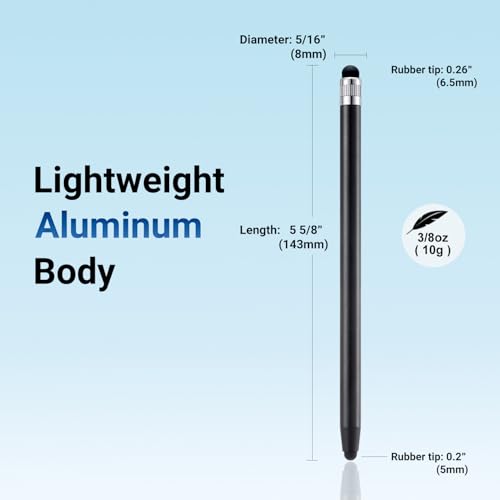 LINFANC 12Pcs Black Stylus Pen for Touchscreen, 2-in-1 Stylus Pen for iPad | High Precision & Sensitivity, Aluminum Body, Suitable for iPad iPhone Android Smartphone Tablet Switch and All Touch Screens - color: 12 Black