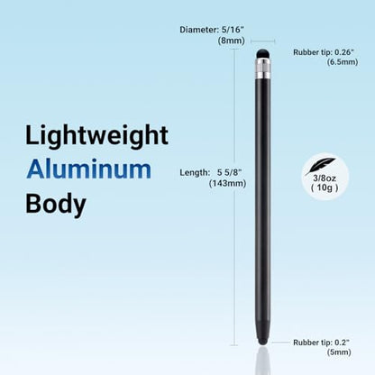 LINFANC 12Pcs Black Stylus Pen for Touchscreen, 2-in-1 Stylus Pen for iPad | High Precision & Sensitivity, Aluminum Body, Suitable for iPad iPhone Android Smartphone Tablet Switch and All Touch Screens - color: 12 Black