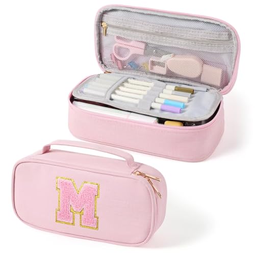 YOOLIFE Pencil Case for Girl, Pink Pencil Pouch Pen Bag, Birthday Gifts for 3 4 5 6 7 8 9 10 11 12 13 Year Old Girls Gift for Daughter Friend, M (Pink) - color: Pink, style: M