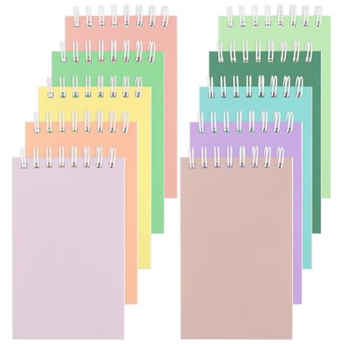 Hxezoc 10 Pack Small Pocket Notebooks, 3 x 5 Inches Mini Colorful Spiral Pocket Notebook with Lined Pages Memo Pads for Kids Home Office School Classroom Decoration Supplies - style: Multicolor