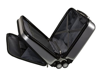 Rockland Revolution Hardside Rolling Computer Case, Carry-On, Silver