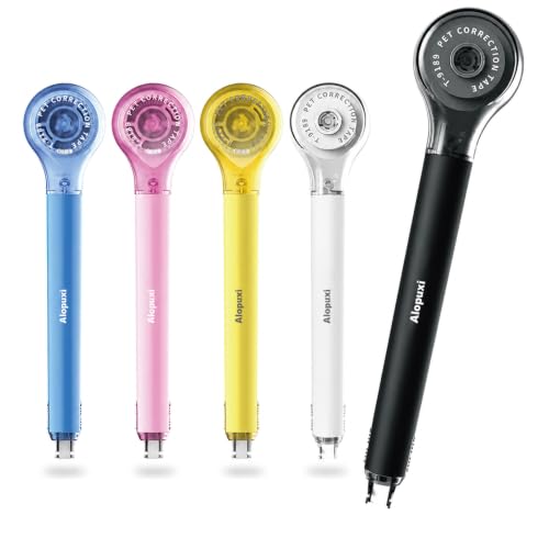 5-Pack White Correction Tape Pens, 1/5" x 236", Push-Pull Protective Cover | Comfortable Pen-Style Grip, Smooth Coverage, Instant Corrections, Easy Tape Adjustment