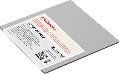 Legion Artist Panel, 1/8" Composite Brushed Aluminum with Stonehenge Oil 100% Cotton White 320gsm Paper, 6 x 6 inches for Oil Media - size: 6 x 6