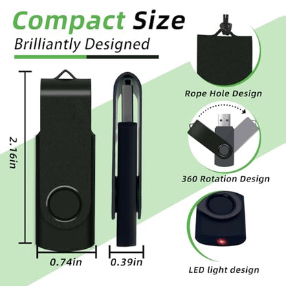 50 Pack 128MB USB Flash Drive USB 2.0 Thumb Drive with 20 Lanyards Bulk USB Drives (128MB 50pcs) - color: Black-50PCS, size: 128MB