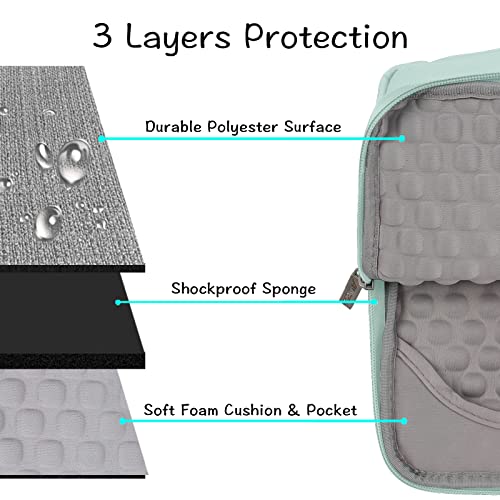 MOSISO Laptop Case 13.3 inch, 13-13.3 inch Laptop Sleeve with Handle Compatible with MacBook Air/Pro 13/Pro 14 M5 M4 M3 M2 M1,HP Dell ASUS Lenovo, Polyester Multifunctional Computer Bag, Mint Green - color: Mint Green, size: 13.3 inch