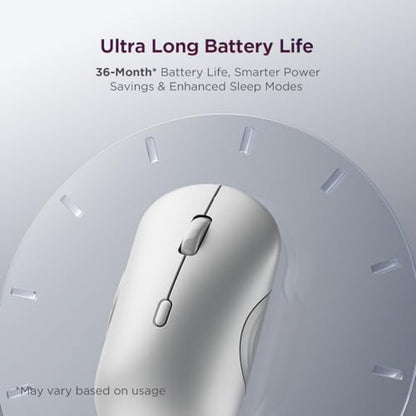 Lenovo 700 Multi-Device Wireless Mouse, Bluetooth or 2.4 GHz USB-A Connection, Connect up to 3 Devices, 36 Month Battery Life, Seashell - color: Seashell